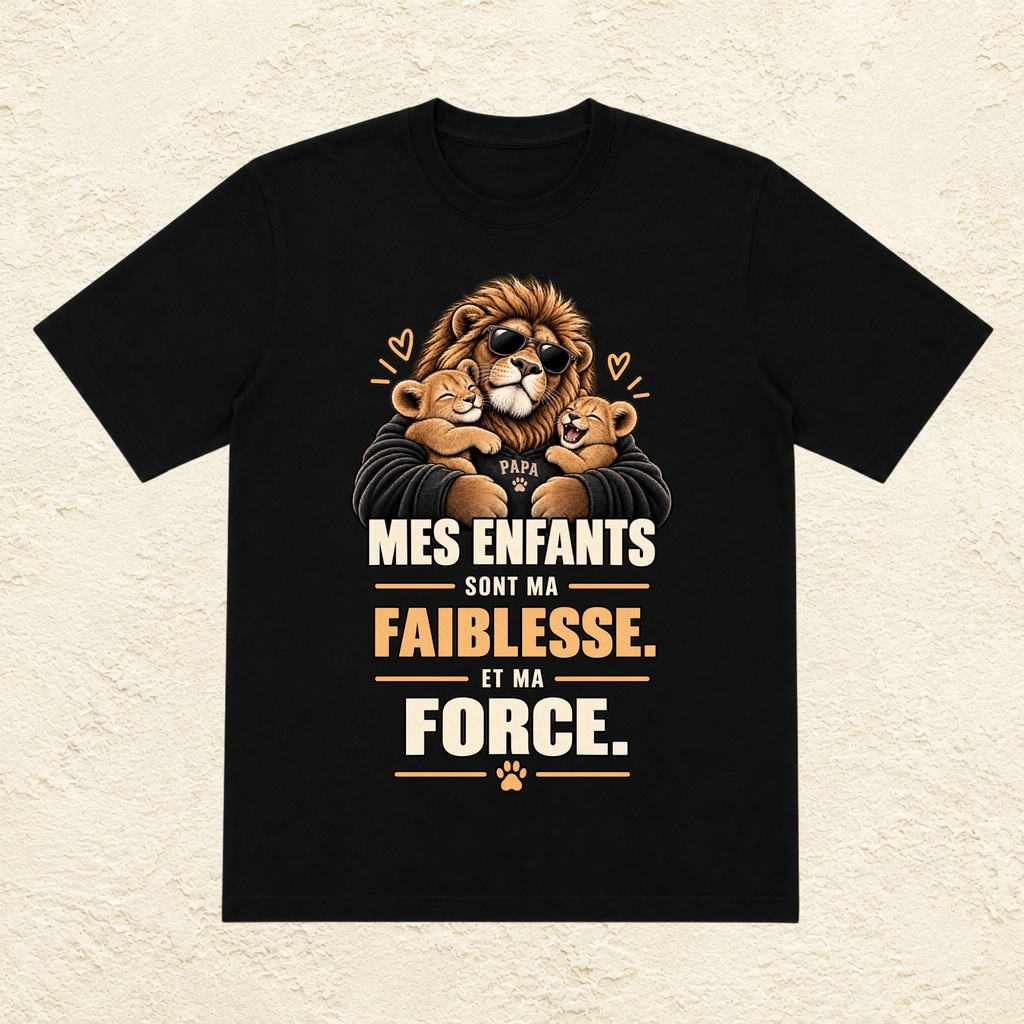 T-shirt Homme illustré « Mes enfants sont ma faiblesse. Et ma force. »