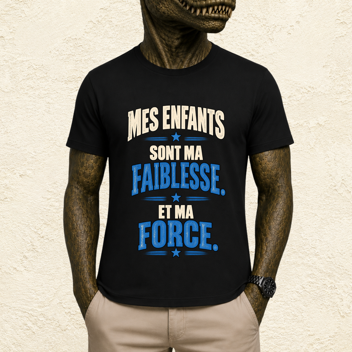 T-shirt Homme texte « Mes enfants sont ma faiblesse. Et ma force. »